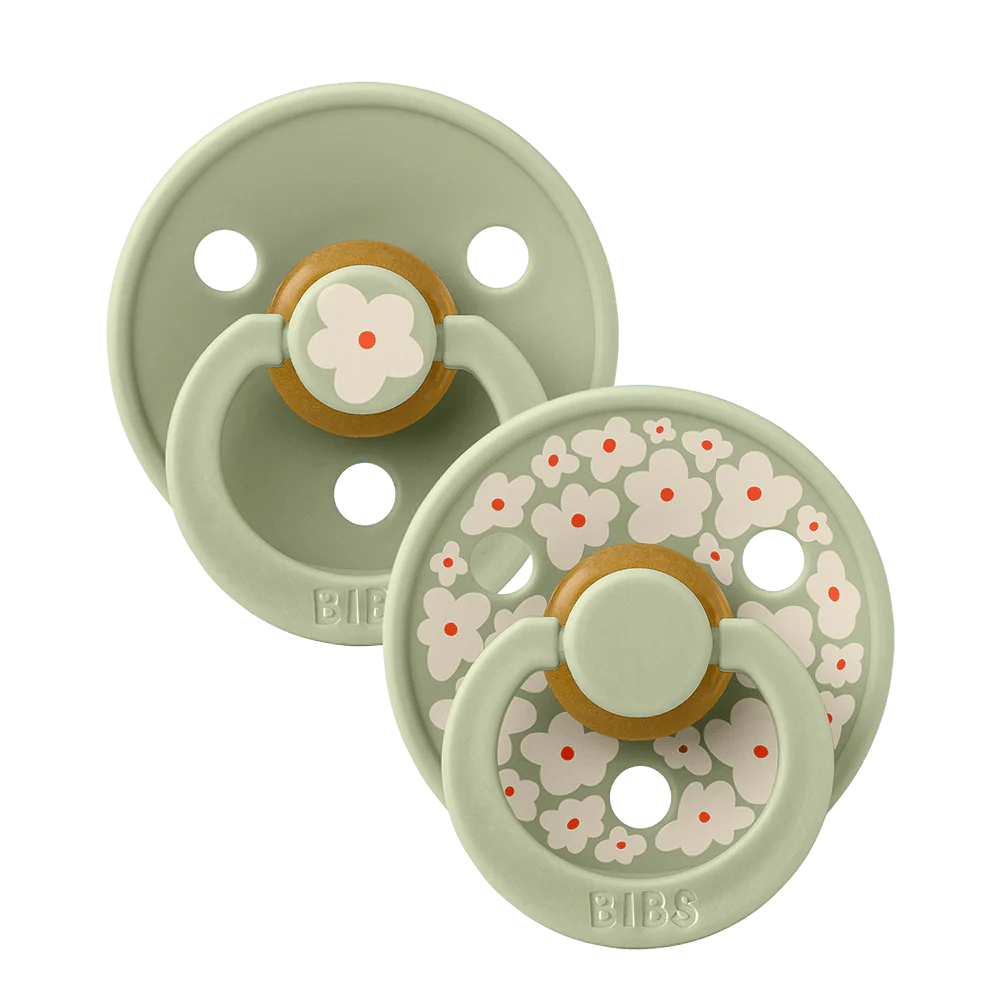 Bibs Round Natural Dummy Pacifier - Studio Collection - Jasmine Sage Mix