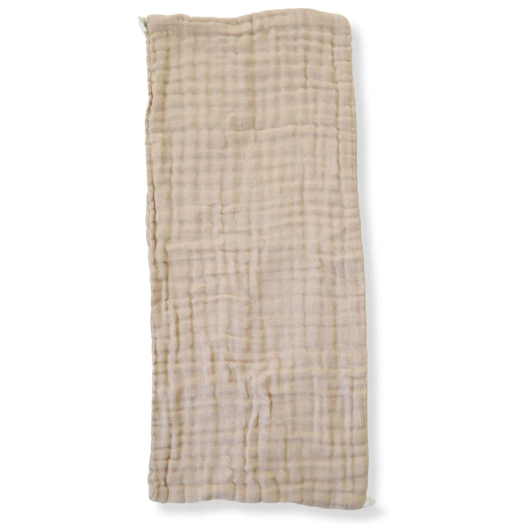 Fibre For Good Cotton Muslin Burp Cloth - Brown 2pk