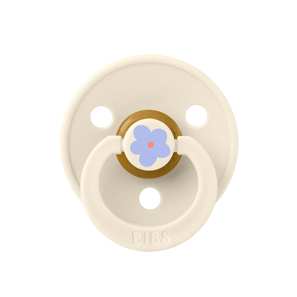Bibs Round Natural Dummy Pacifier - Studio Collection - Jasmine Ivory Mix