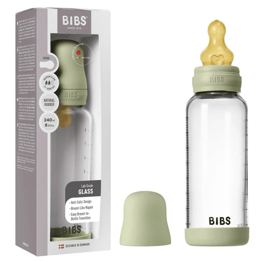 Bibs Glass Baby Bottle Complete Set 240ml - Latex