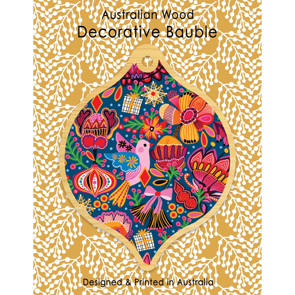 Aero Decorative Wooden Bauble - Christmas Trinkets