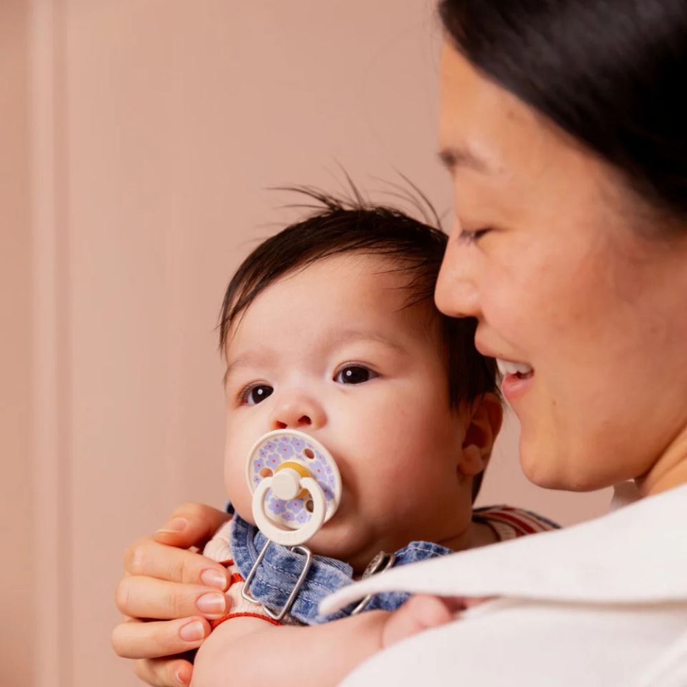 Bibs Round Natural Dummy Pacifier - Studio Collection - Jasmine Ivory Mix