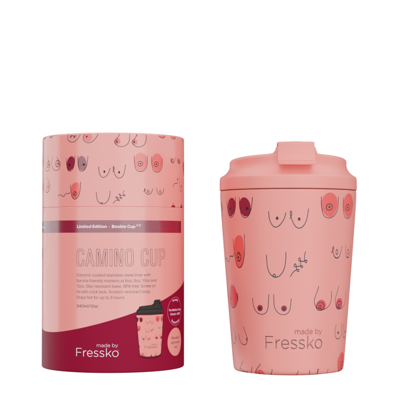 Fressko Reusable Ceramic Lined Cup 12oz - (Limited Edition) Boobie 2.0
