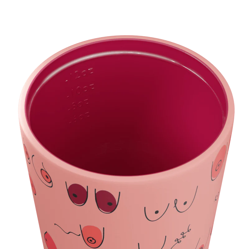 Fressko Reusable Ceramic Lined Cup 12oz - (Limited Edition) Boobie 2.0