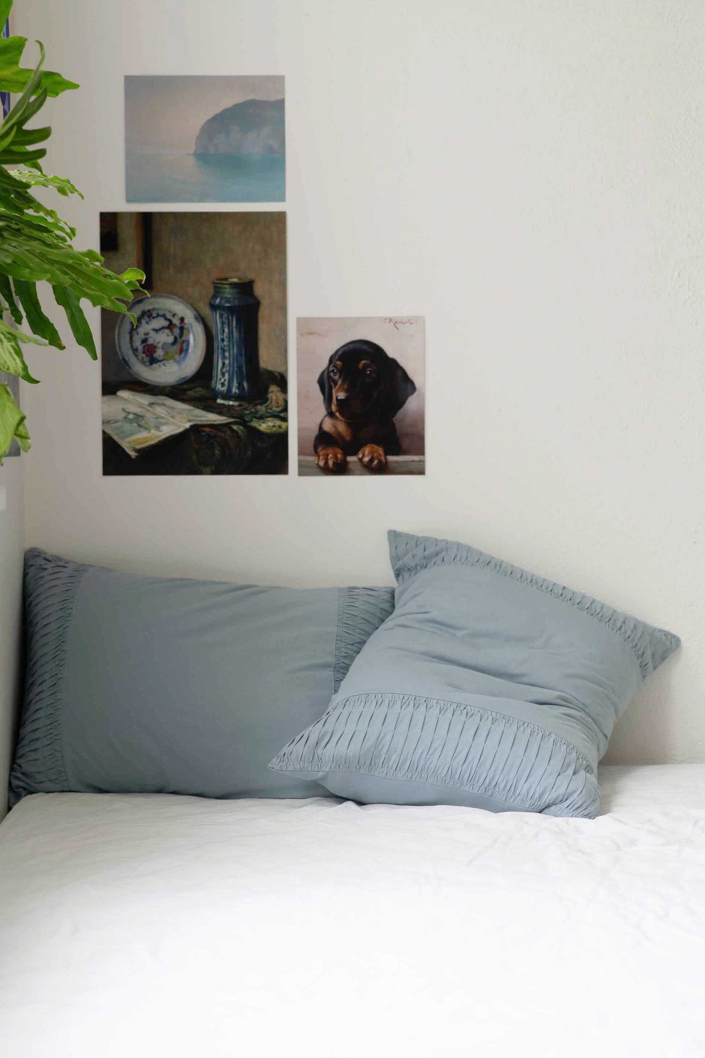 Lazybones Organic Cotton Rosette Pillowcase Set - Chambray