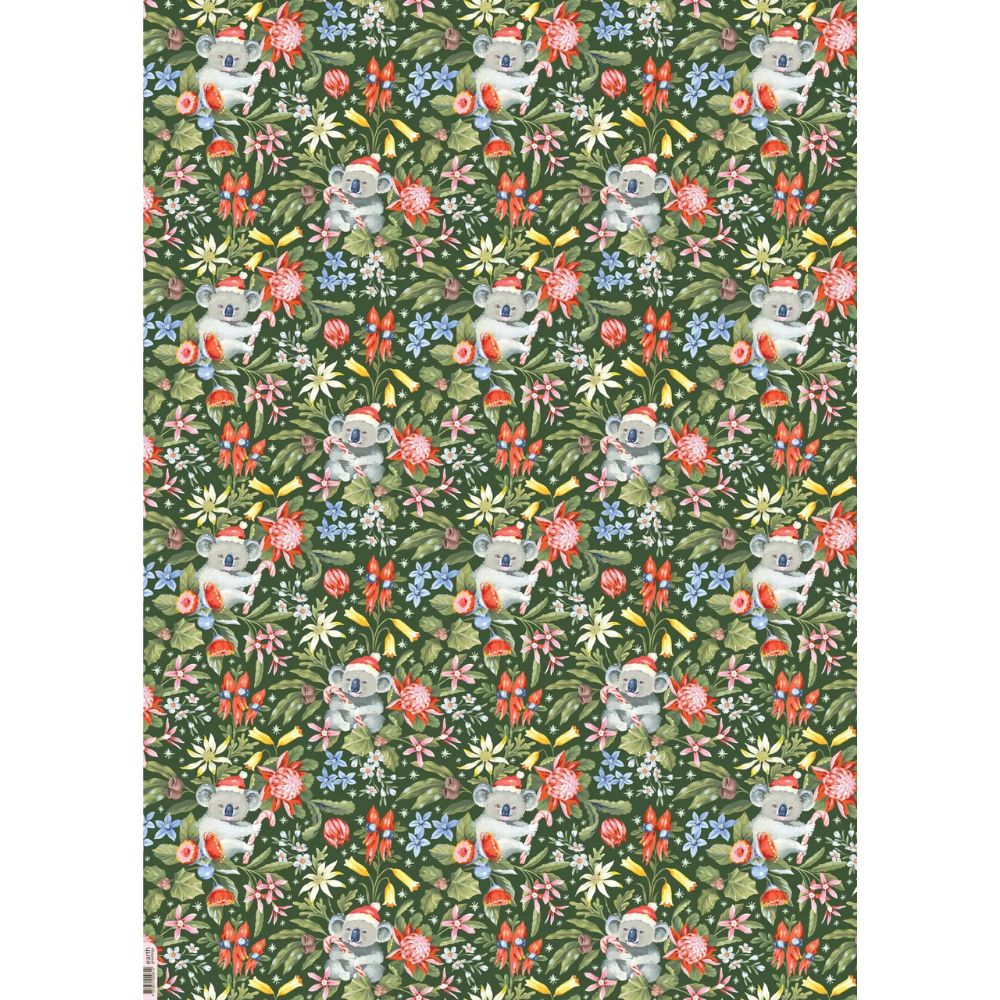 Earth Greetings Christmas Folded Wrapping Paper - Christmas Koalas