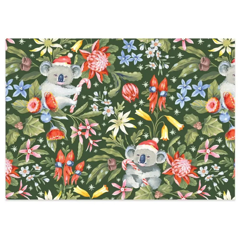 Earth Greetings Christmas Folded Wrapping Paper - Christmas Koalas