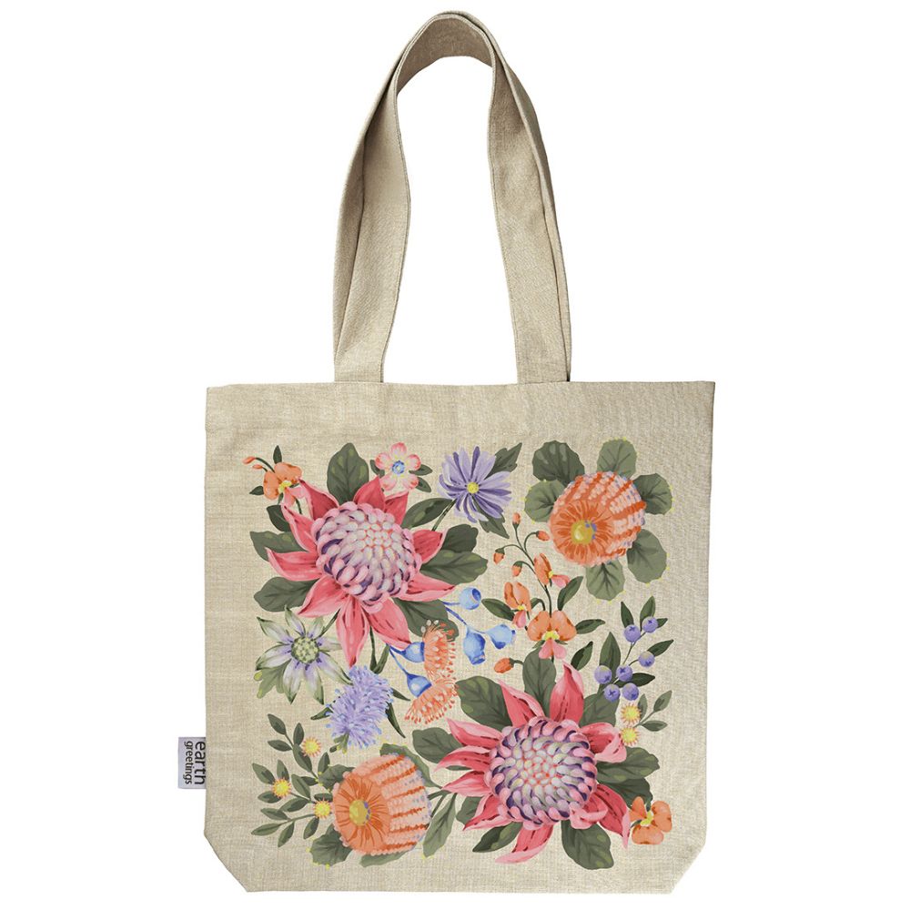 Earth Greetings Organic Tote Bag With Pocket - Abundance
