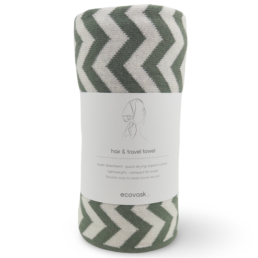Ecovask Travel Towel & Hair Wrap - Organic Cotton