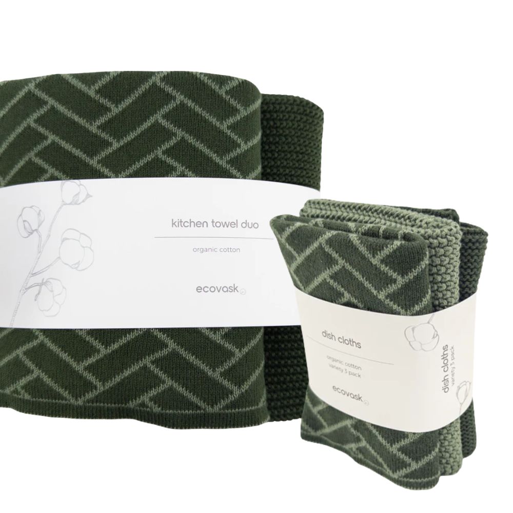 Ecovask Forest Herringbone Kitchen Bundle