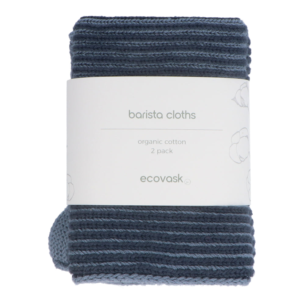 Ecovask Barista Cloth 2pk Organic Cotton - Navy