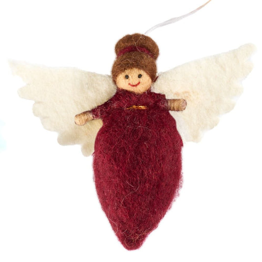 Fairtrade Felt Christmas Decoration - Small Needle Felted Angel
