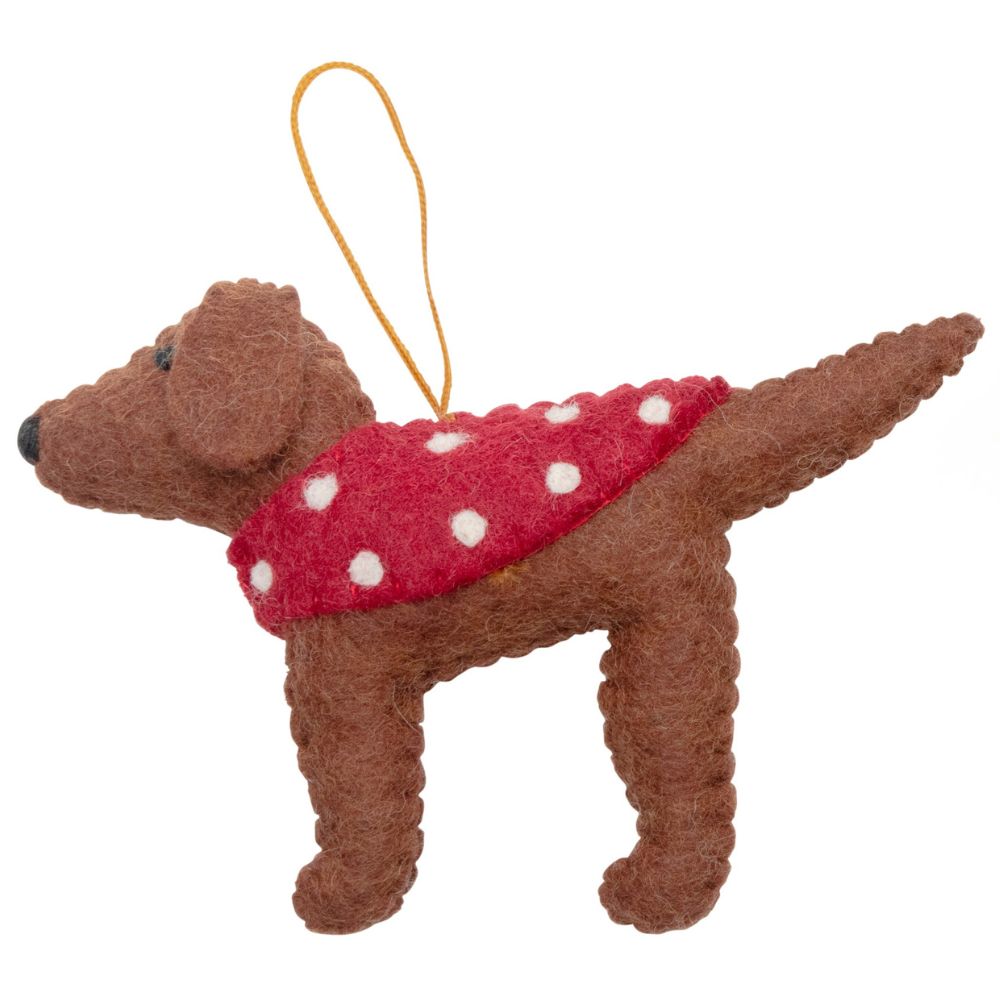 Fairtrade Felt Christmas Decoration - Labrador with Coat
