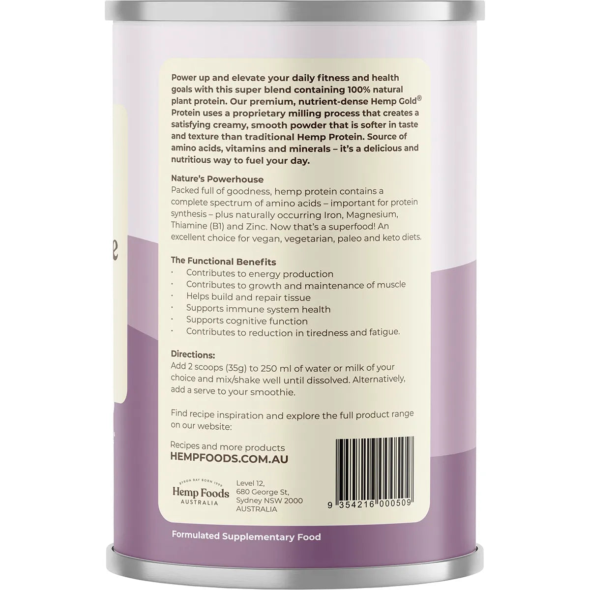 Hemp Foods Australia Organic Hemp Protein Shake - Mixed Berry 420g