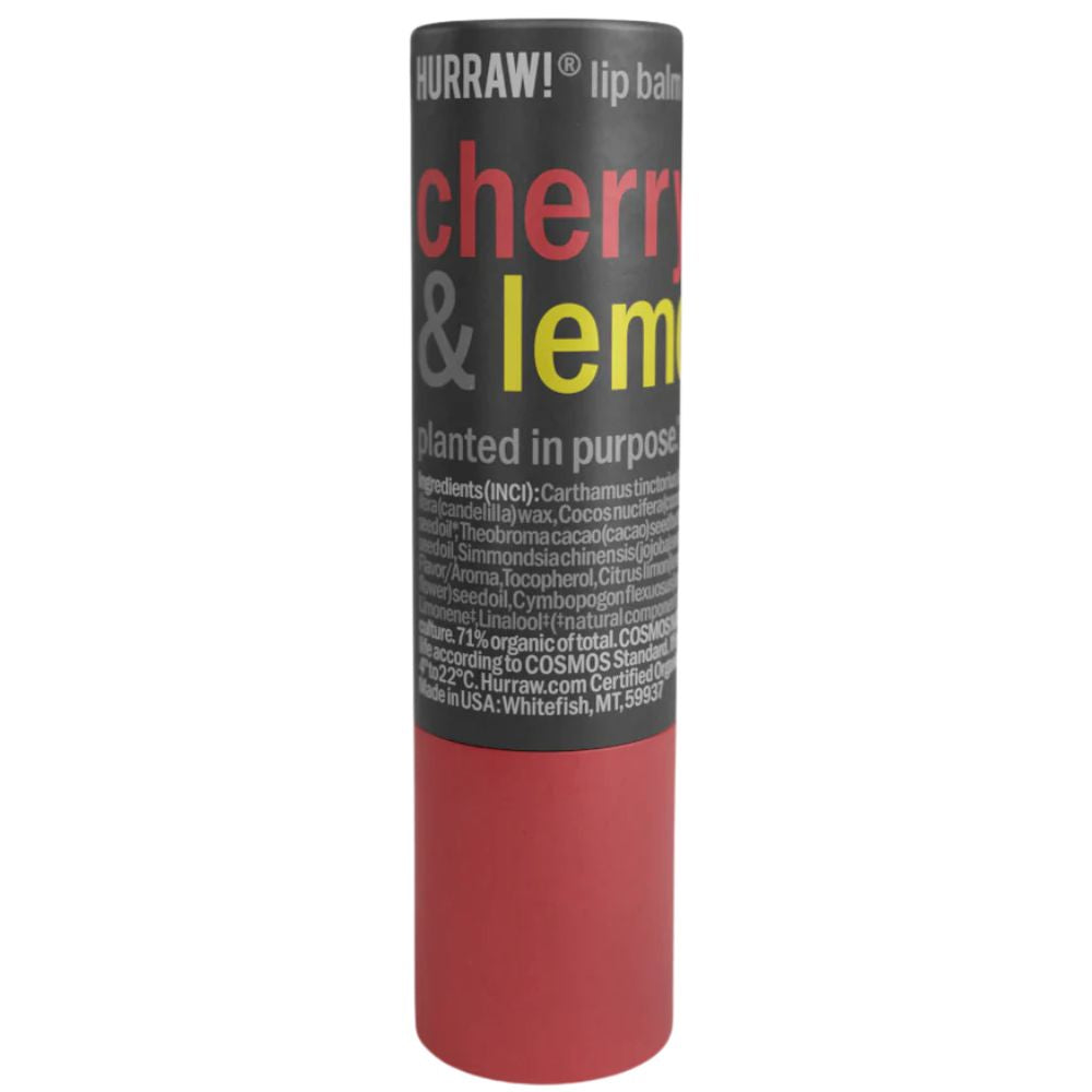 Hurraw Lip Balm - Cherry & Lemon (Cardboard Tube)