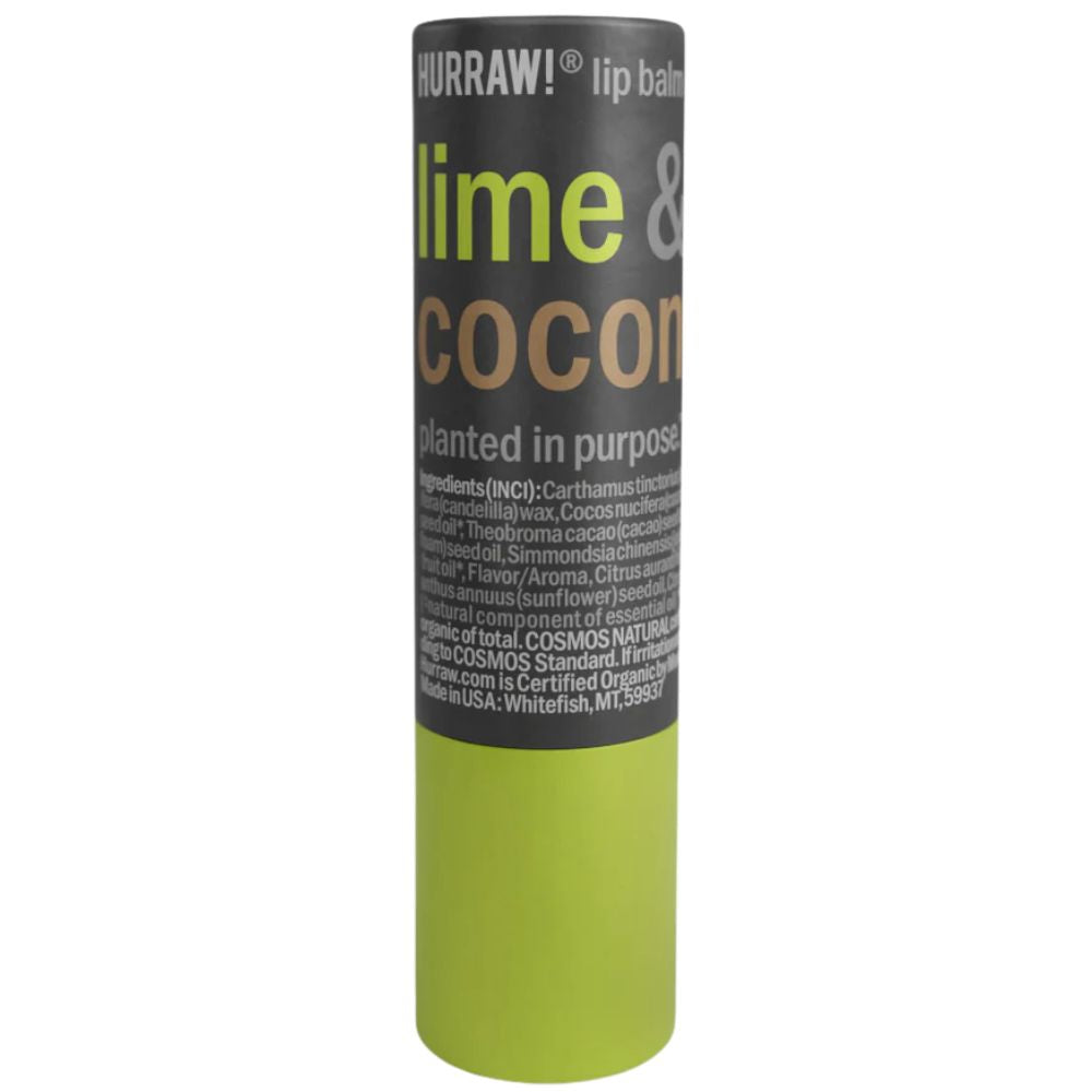 Hurraw Lip Balm - Lime & Coconut (Cardboard Tube)