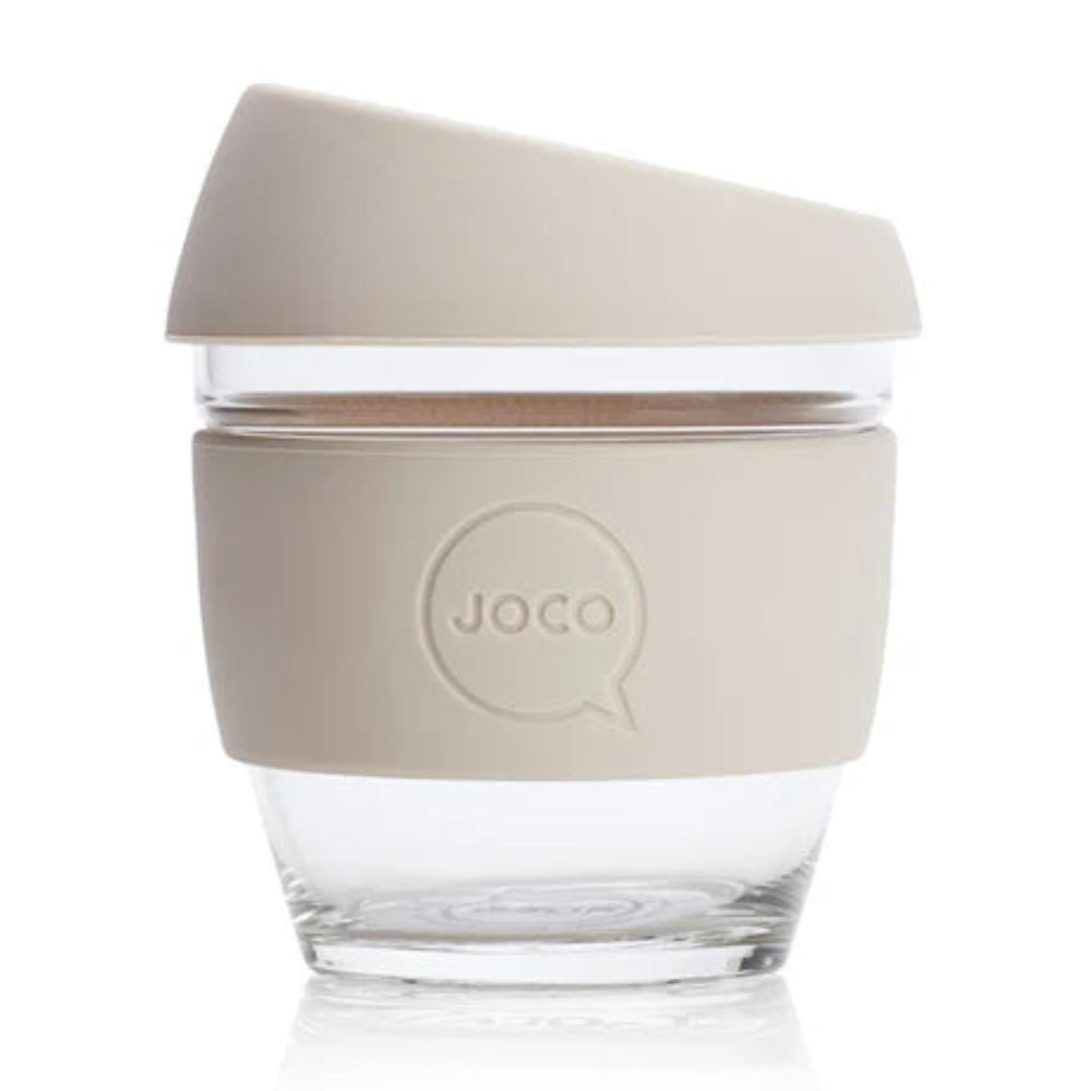 Joco glass reusable coffee cup 4oz Sandstone