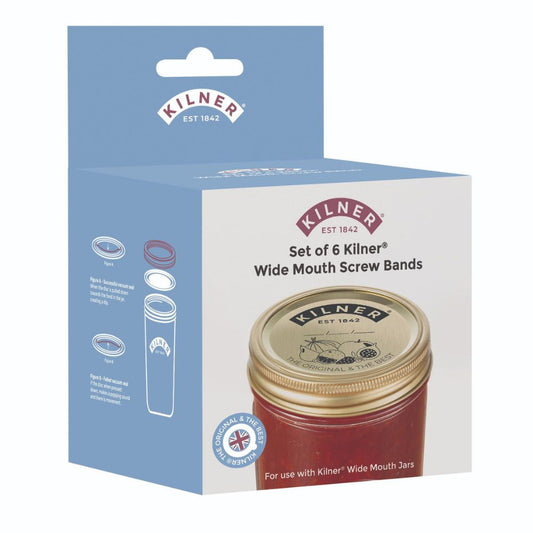 Kilner Wide Mouth Jar Screw Bands Pack of 6