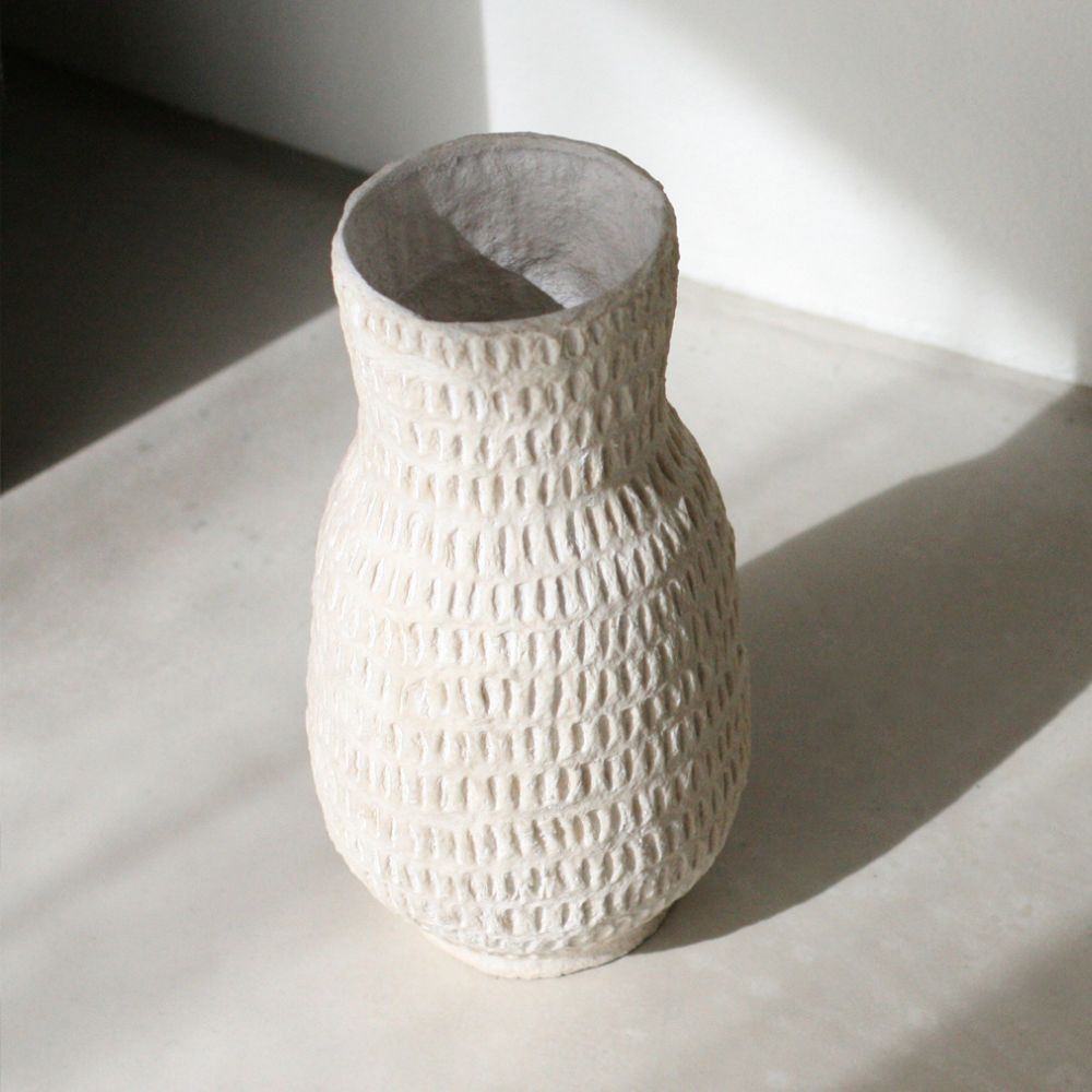 Matteurs Cotton Stone Vase - Stem (dash dash texture)