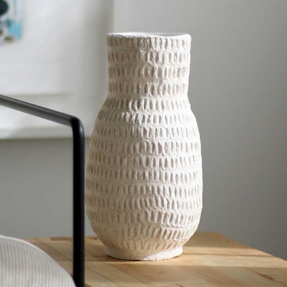 Matteurs Cotton Stone Vase - Stem (dash dash texture)