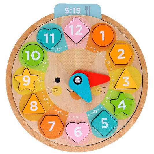 Petit Collage Multi-Language Learning Clock Puzzle Multi-Coloured