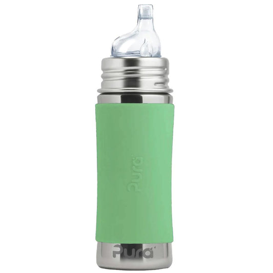 Pura Kiki Stainless Steel Sippy Bottle 325ml - Moss V2