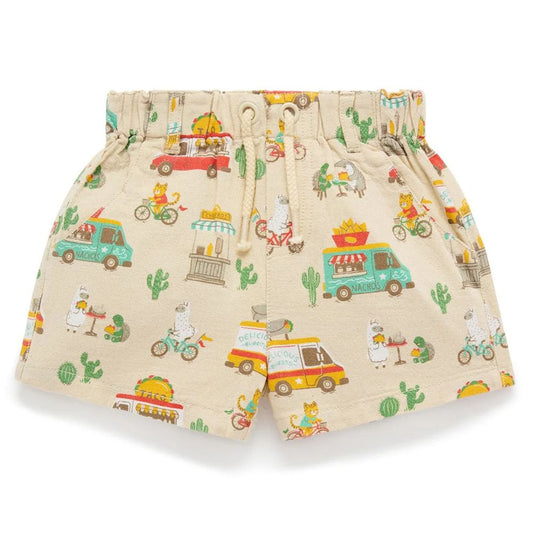 Purebaby Pull On Printed Short - Taco Truck
