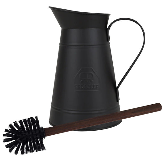 Redecker Metal Toilet Brush Set With Jug
