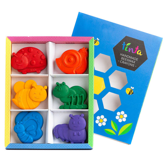 Tinta Crayons Large Garden Insect Beeswax Crayons 6 pack