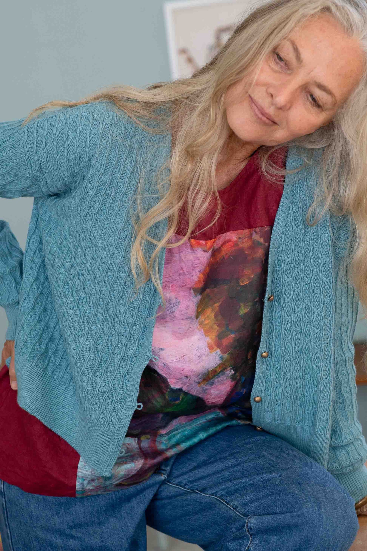 Lazybones Sunday Cardigan Marine