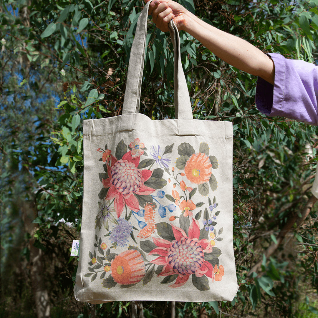 Earth Greetings Organic Tote Bag With Pocket - Abundance