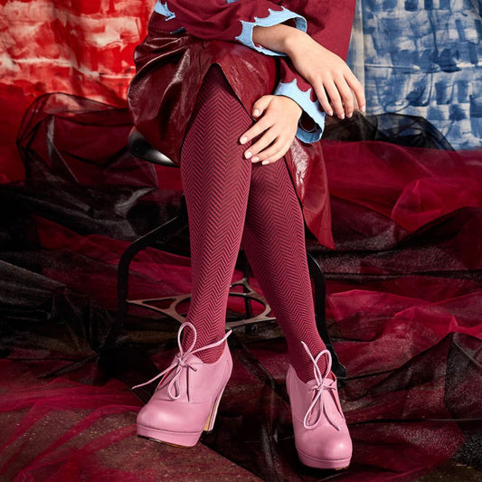 Tightology Organic Cotton Tights Weave Bordeaux