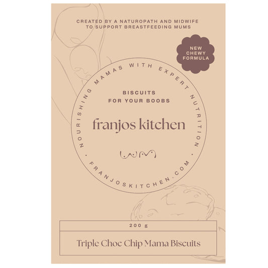 Franjos Kitchen Lactation Cookies Mama Biscuits - Triple Choc Chip (New Chewy Formula)