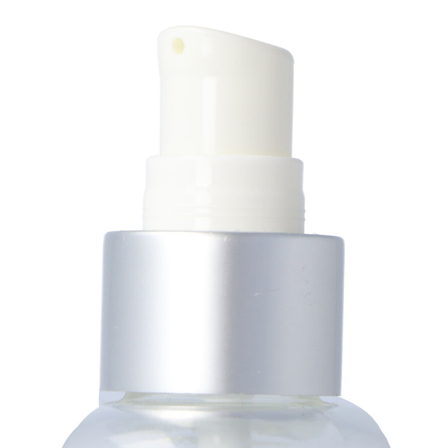 Clear Glass Bottle with White Serum Pump - 100ml