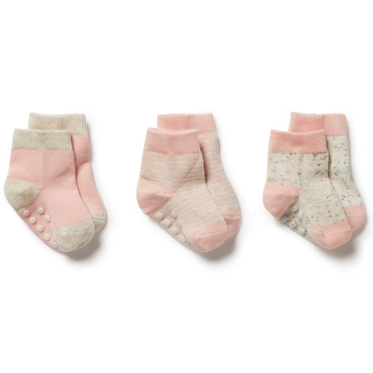 Wilson & Frenchy Organic 3 Pack Baby Socks - Cantaloupe