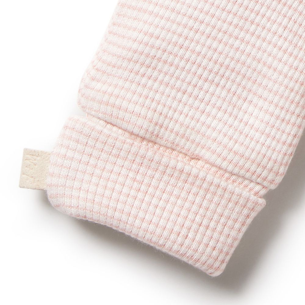 Wilson & Frenchy Organic Stripe Rib Mittens - Cantaloupe