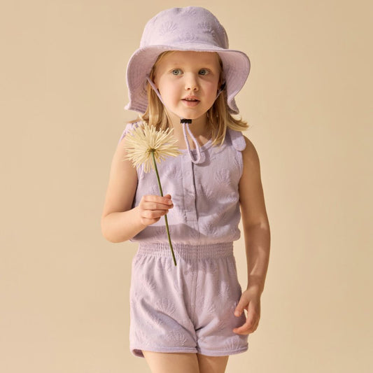 Wilson & Frenchy Organic Terry Playsuit - Lavender Shells