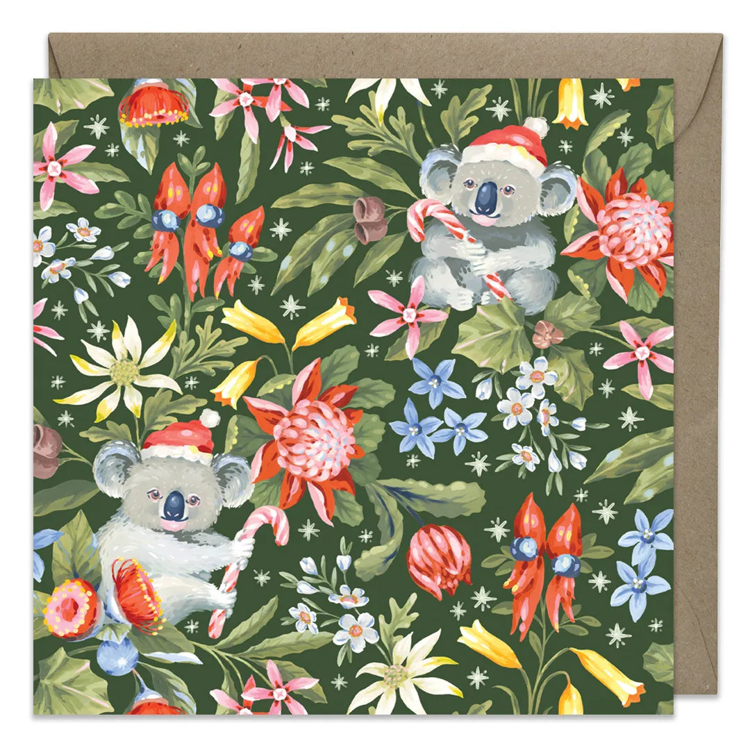Earth Greetings Australian Christmas Card 8 Pack - Christmas Koalas