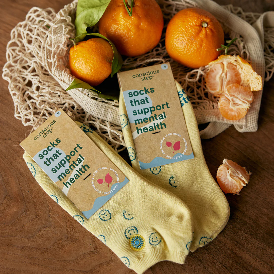 Conscious Step Socks that Support Mental Health - Ankle Smiley