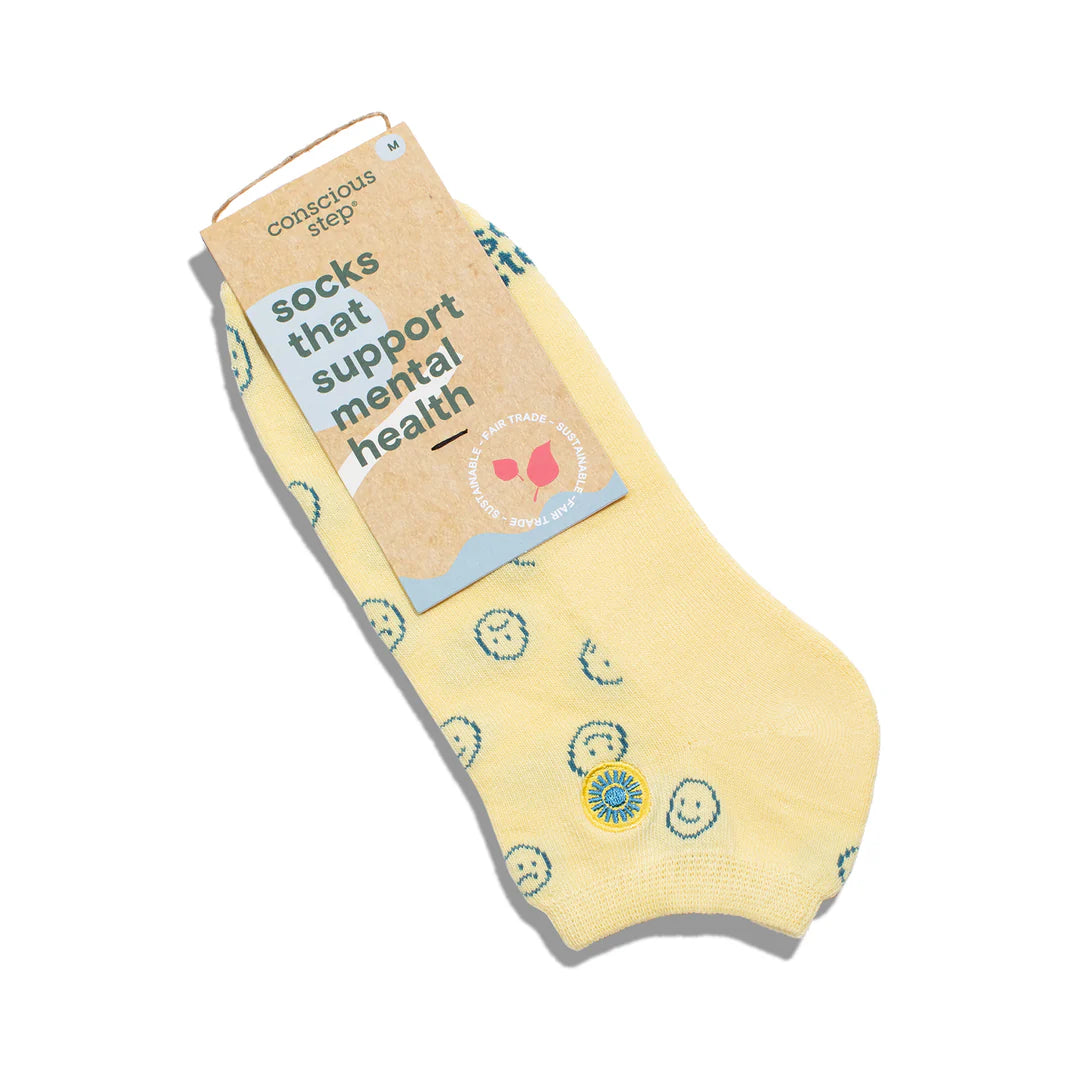 Conscious Step Socks that Support Mental Health - Ankle Smiley