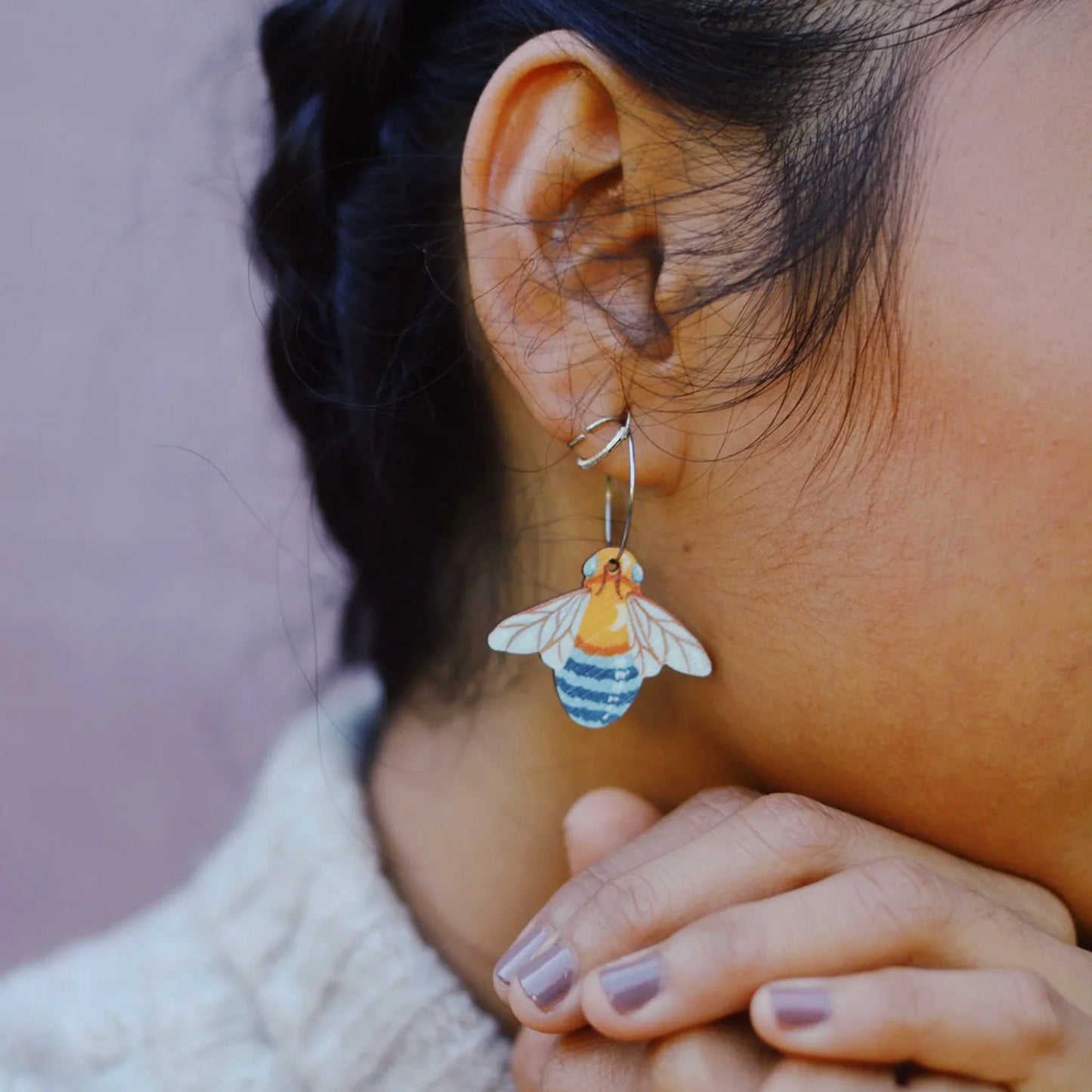Pixie Nut & Co. Bee Hoop Earrings