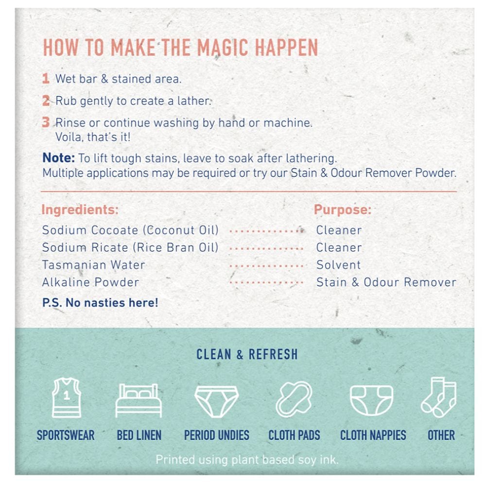 Downunder Wash Co Laundry Bar & Stain Remover - Fragrance Free