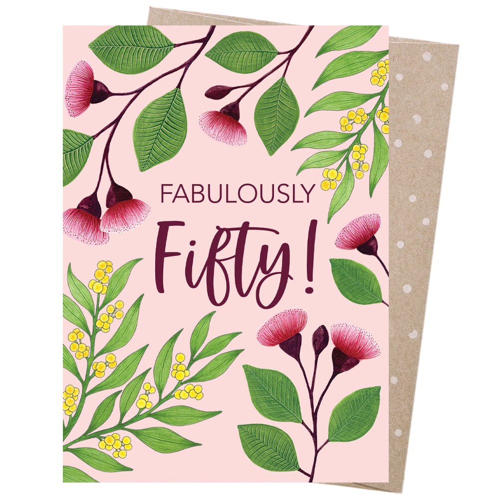 Earth Greetings Card - 50th Birthday Botanicals