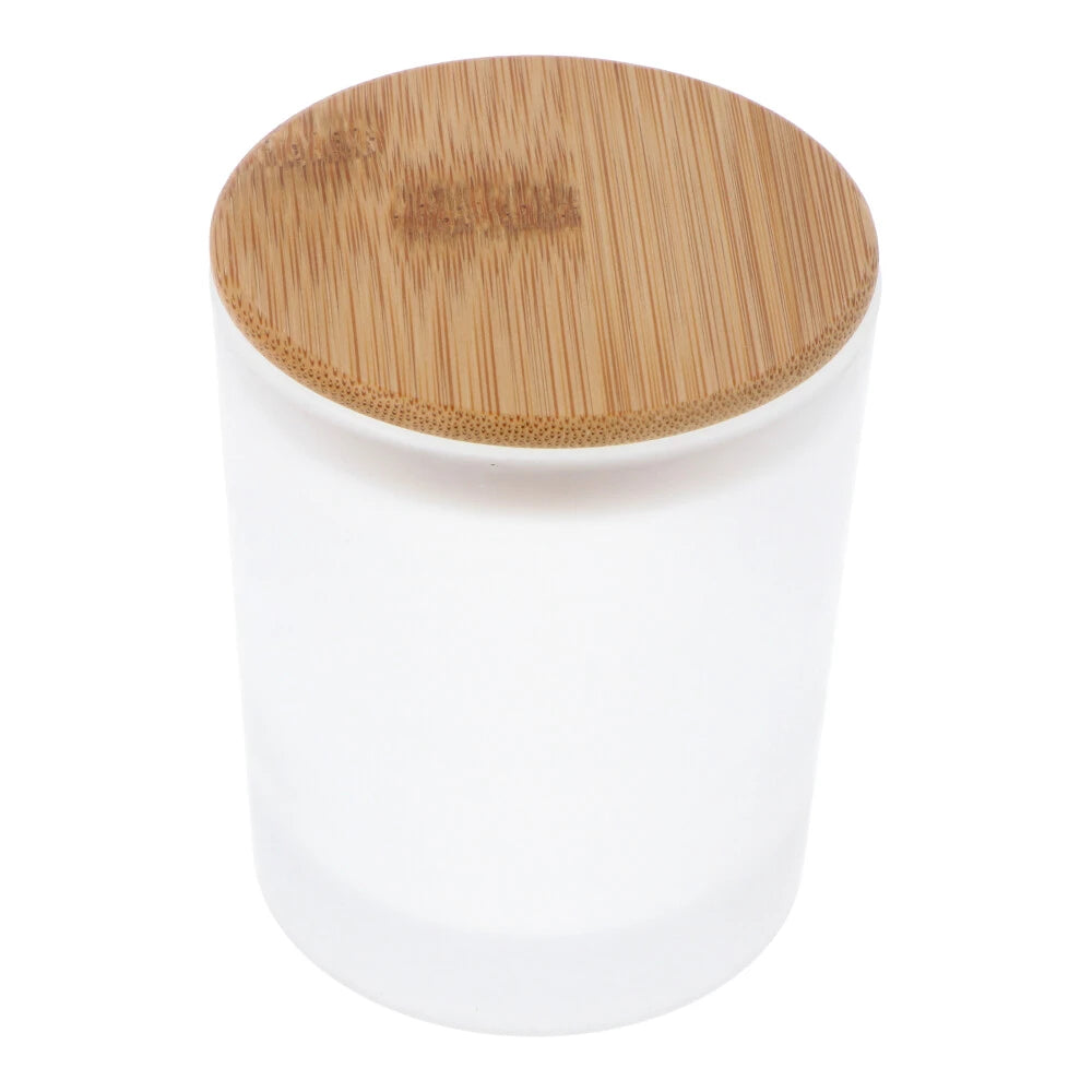 Frosted Glass Jar with Bamboo Lid - 250ml