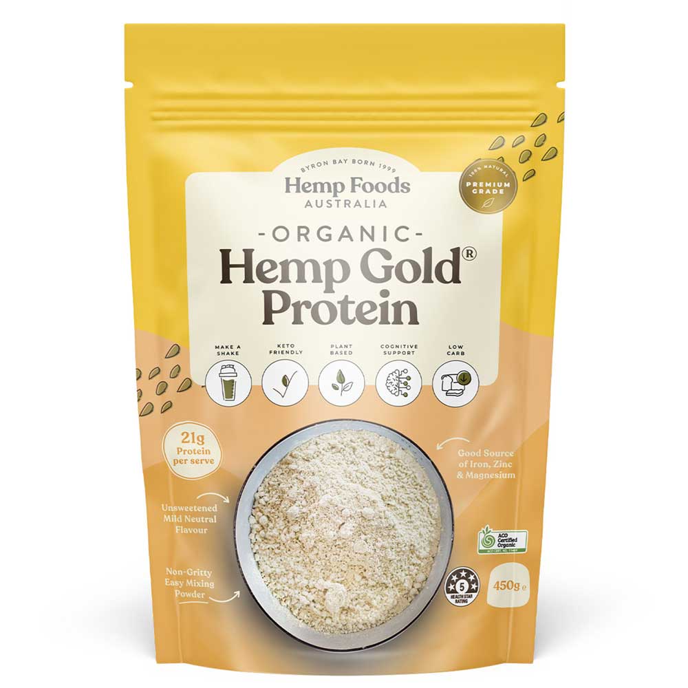 Hemp Foods Australia Certified Organic Hemp Gold Protein 450g