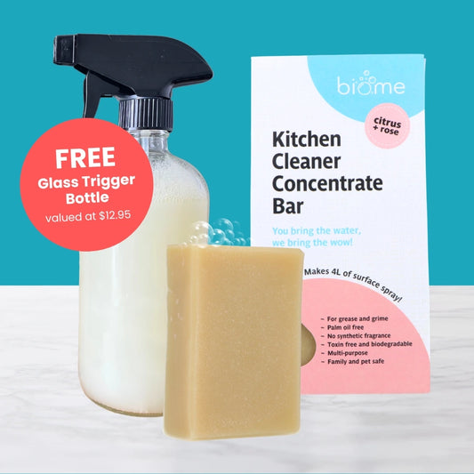 Biome Kitchen & Multi-Purpose Cleaner with FREE Glass Spray Bottle Bundle