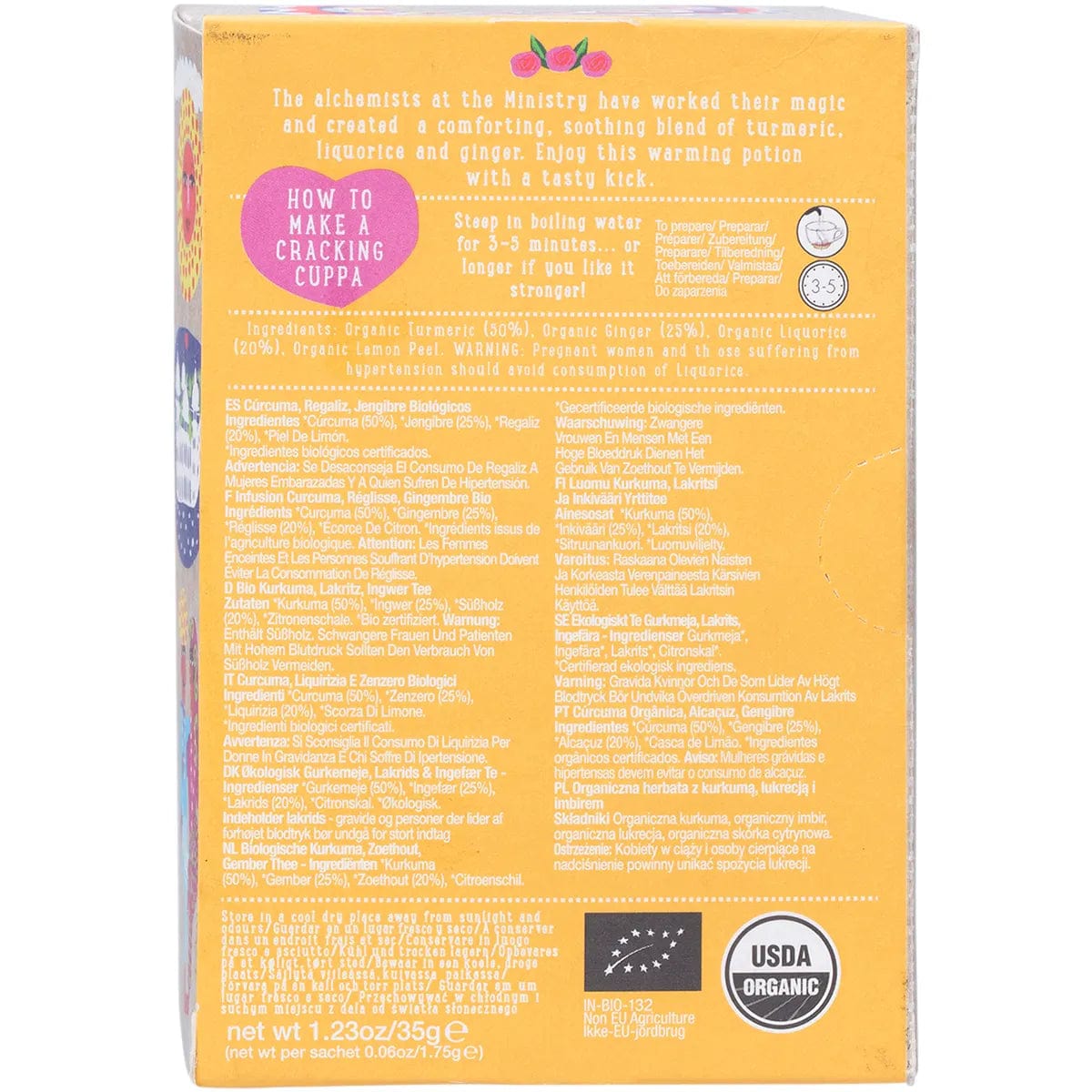 Ministry Of Tea Organic Turmeric, Liquorice & Ginger Tea - Tea Bags 20pk