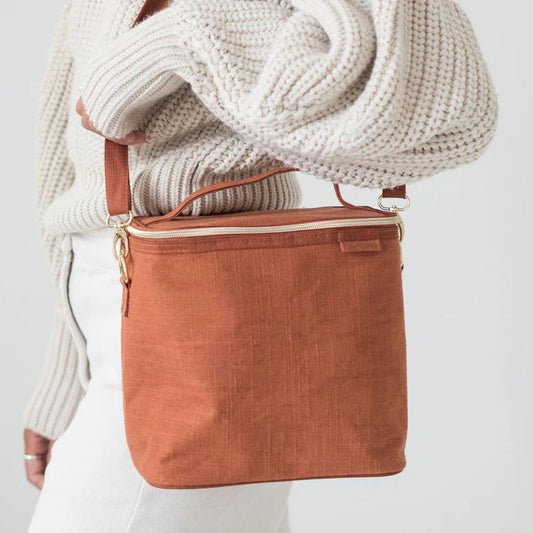 SoYoung Large Linen Insulated Lunch Poche