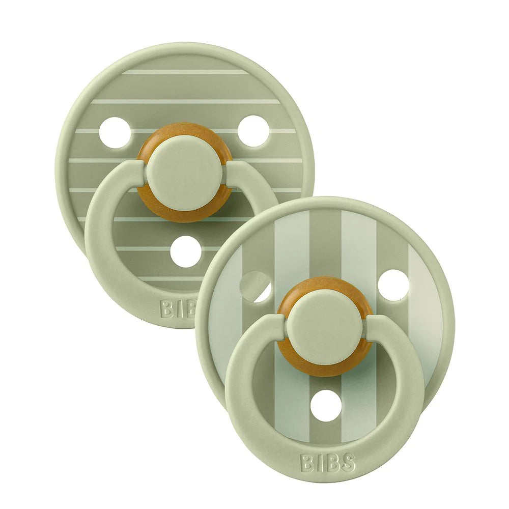 Bibs Round Natural Dummy Pacifier - Studio Collection - Pin Sage