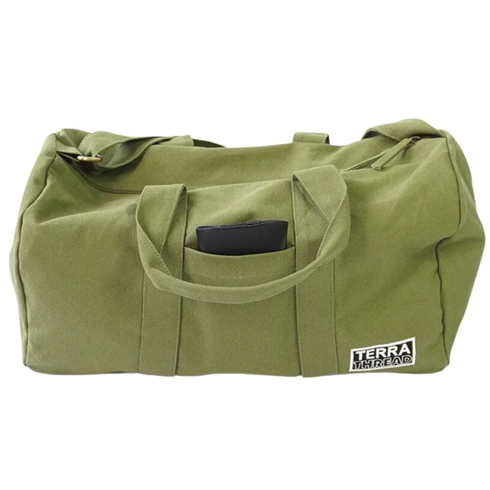 Terra Thread Organic Cotton Aarde Gym Bag Olive Green